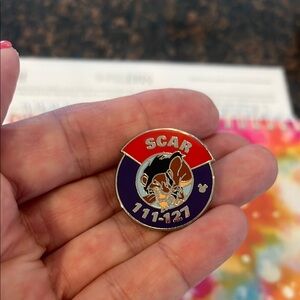 Scar Disney Pin with Red and Purple Accents